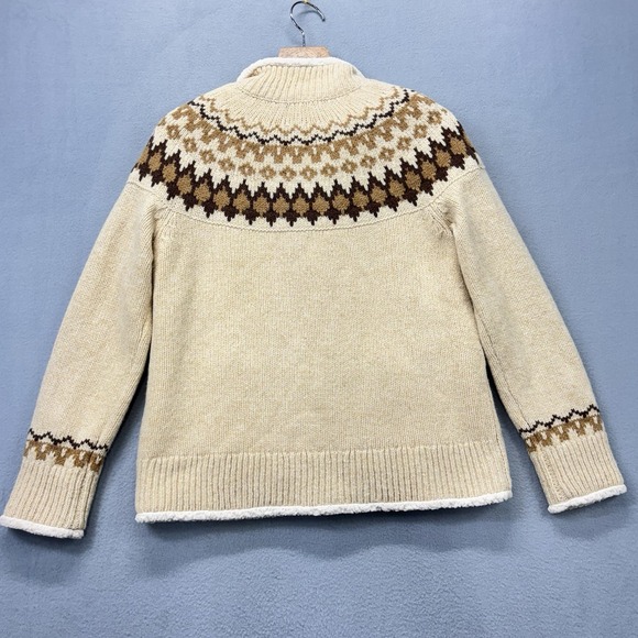 L.L. Bean Women's Cream and Brown Knit Jacket - Picture 7 of 11